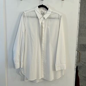 Madewell oversized white button up with pockets